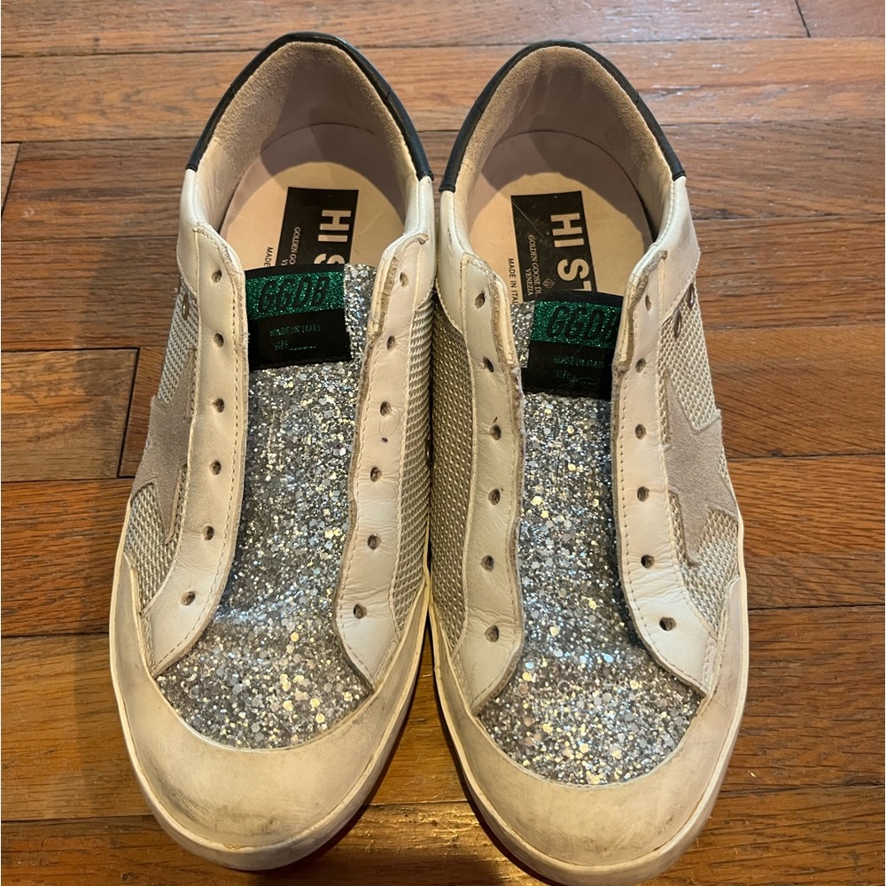 White and silver golden goose, size 39(size 9)